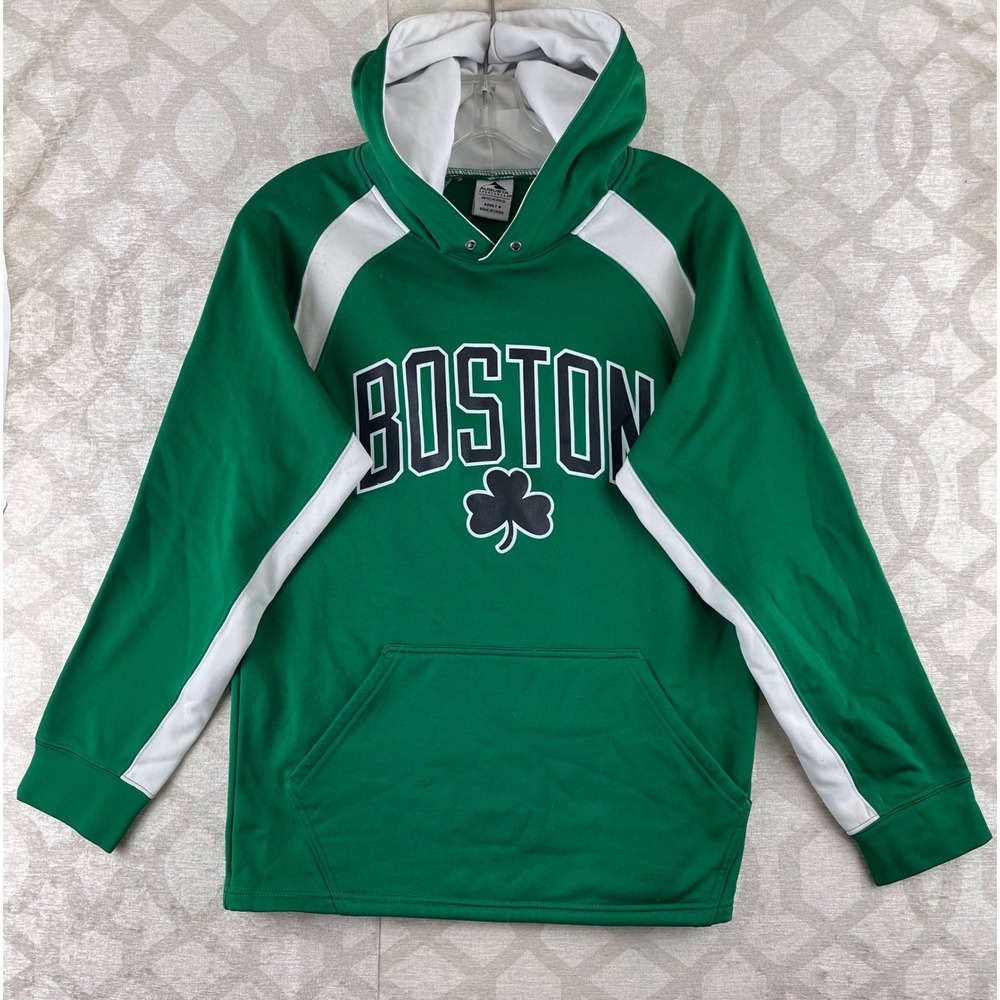 Augusta Sportswear Boston Shamrock Adult S Green Wicking Hoodie Polyester